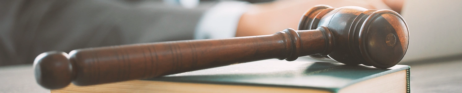 A close up shot of a whole gavel