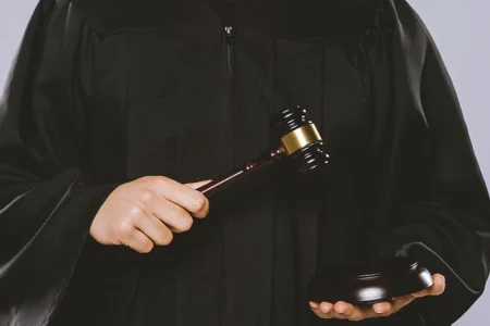 A lawyer holding a gavel