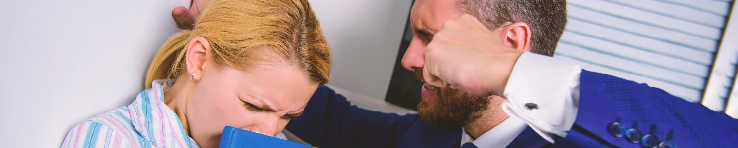 An office person assaulting a coworker