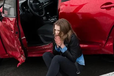 Image of a girl under an accident