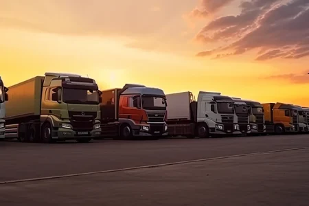 Parked commercial trucks that has special safety regulations