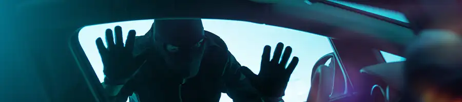 A photo of robber outside the car
