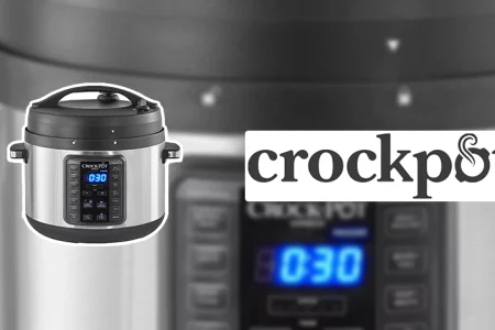 A close up shot of CrockPot Pressure Cooker Recall and its logo