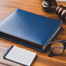 Lawyer items on a table