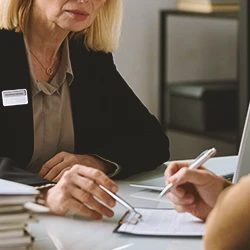 A lawyer explaining federal government employee discipline to a client