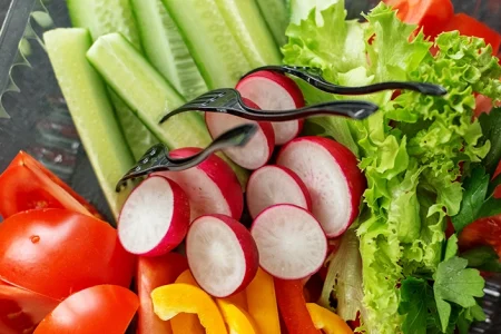 A top view of salad from Fresh Express