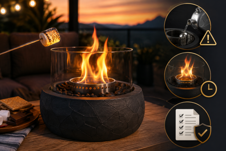 fire pit on patio