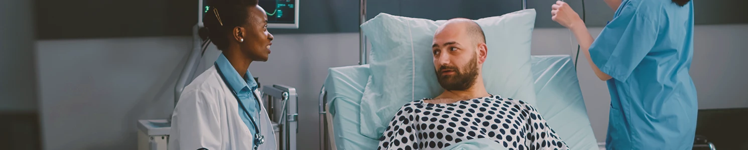 A person in the hospital because of polluted water chemicals