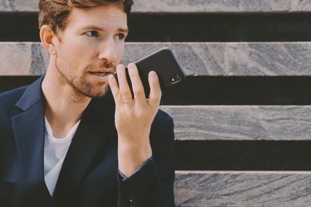 A business person talking on the phone