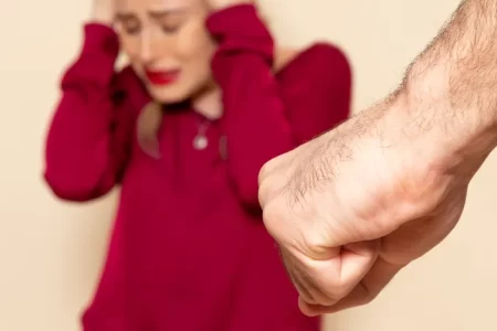 Physical abuse on wife concept