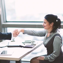 Two business people shaking hands
