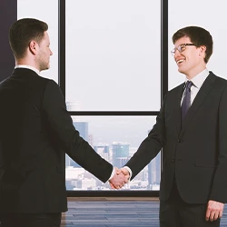 Two businessmen shaking hands