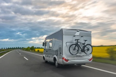 Motorhome driving on highway