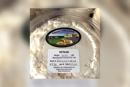 Clover Hill Dairy Soft Ricotta cheese container with original product labeling shown on the package.