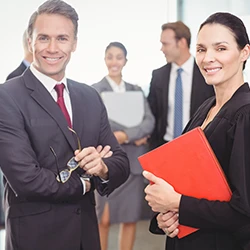 An image of a lawyer and a man in a suit