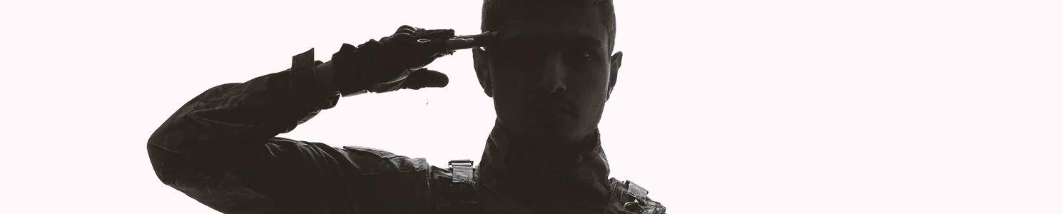 A military person doing the salute