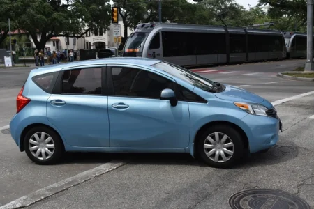 Blue Nissan Versa