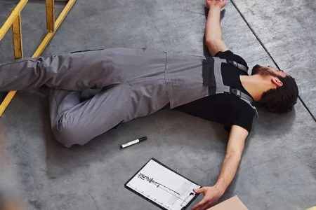 An injured worker from an accident in his job