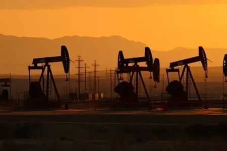 Oil rigs in the desert