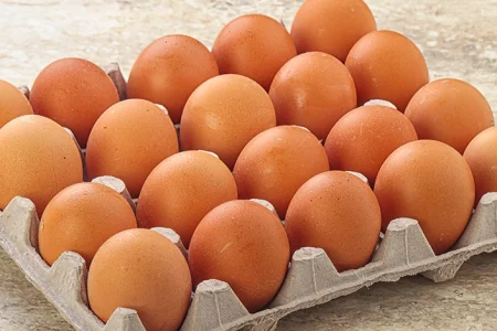 Eggs in a tray from Pete & Gerry’s