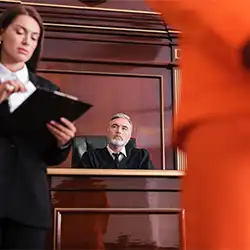a photo of judge and a the suspect