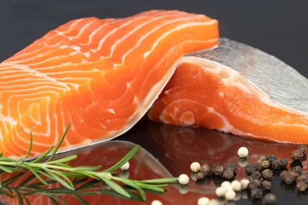 Two pieces of salmon fillet