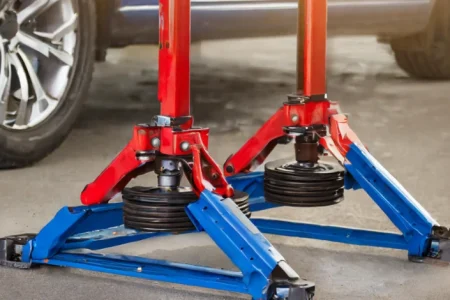 A Summit Racing Jack Stands displayed beside a car