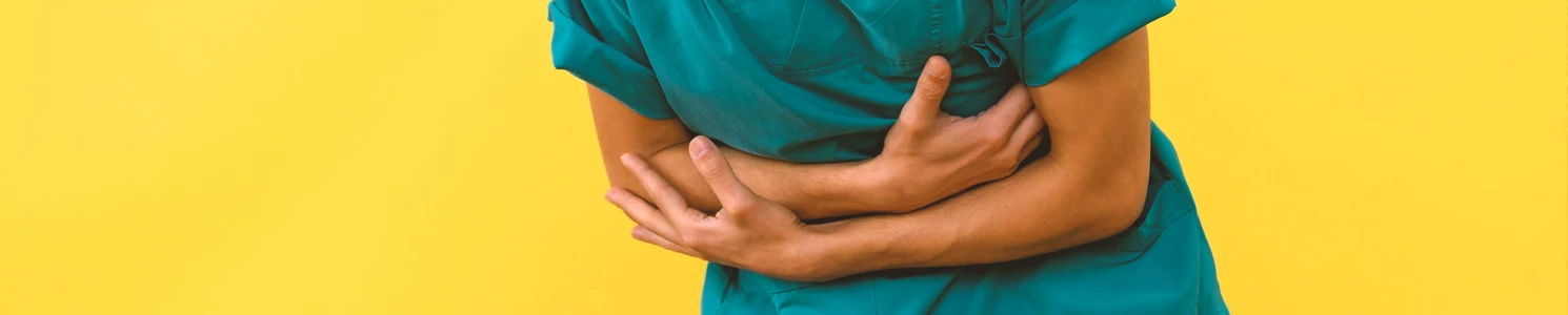 A person suffering from hernia