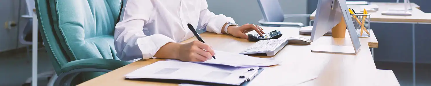 An office worker doing paperwork