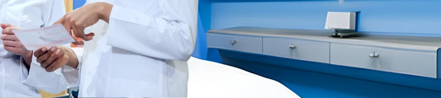 A doctor looking at the side effects of hernia repair surgery