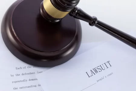 Gavel on top of contract papers