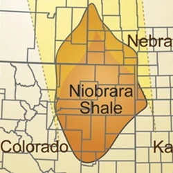A geographical map of the Niobrara formation