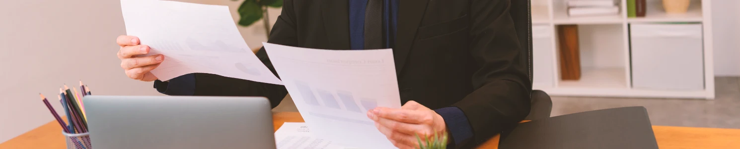 A lawyer looking at a criminal record