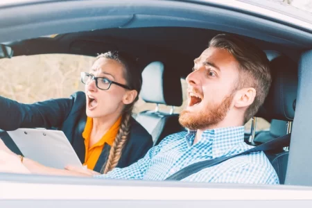 Two people in a car accident