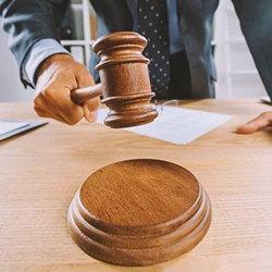 A lawyer holding a gavel