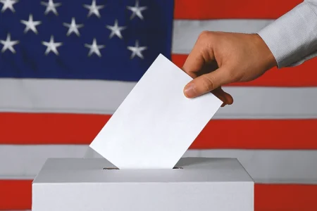 A person abstaining from a vote