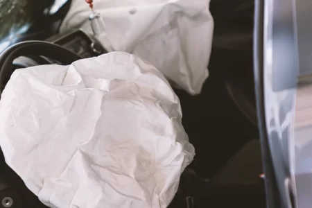 Air bags deployed in a car