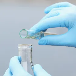 testing chemicals in vials