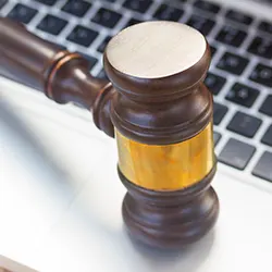 laptop and a gavel