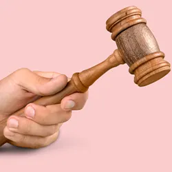 holding a gavel