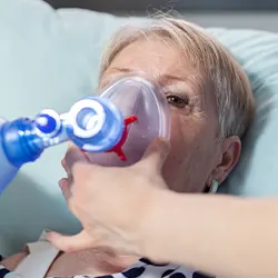 woman getting oxygen